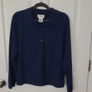 Talbots Navy Blue Cardigan Sweater